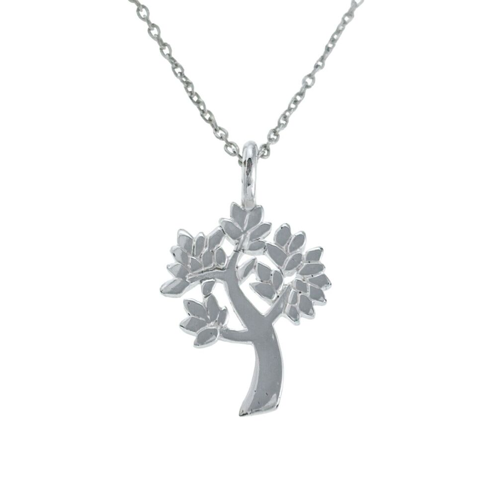 Vintage Sterling Silver 925 Family Tree Pendant Necklace 16"-18"